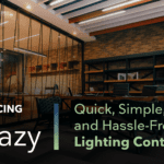 Image of a brightly lit lawyer's office with title "Announcing Enlighted Eazy, Quick, Simple, and Hassle-Free Lighting Control"